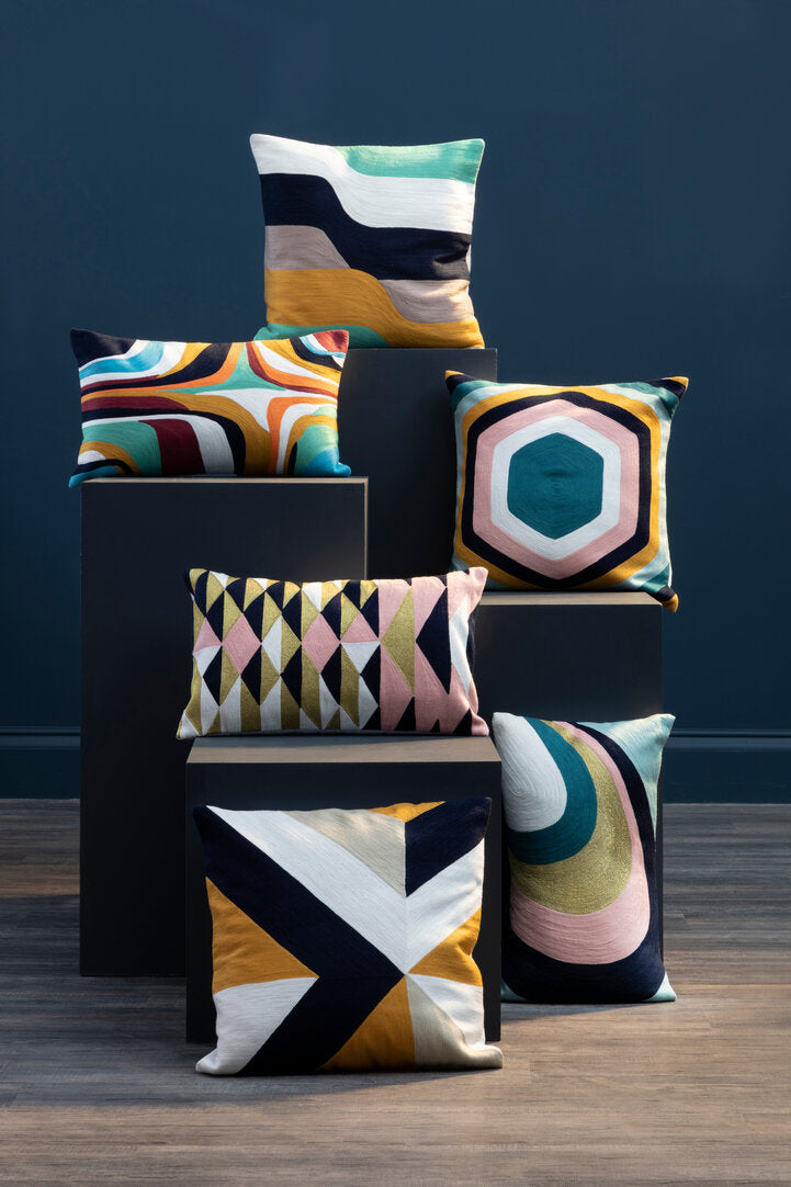 Dove Curved Stripes Cushion