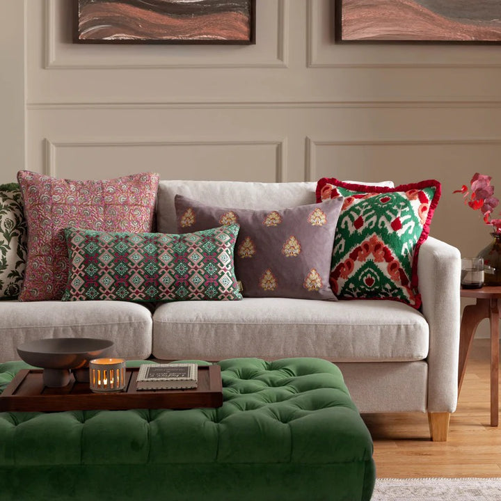 LAUREL 30X60 CUSHION CASE CERISE/JADE