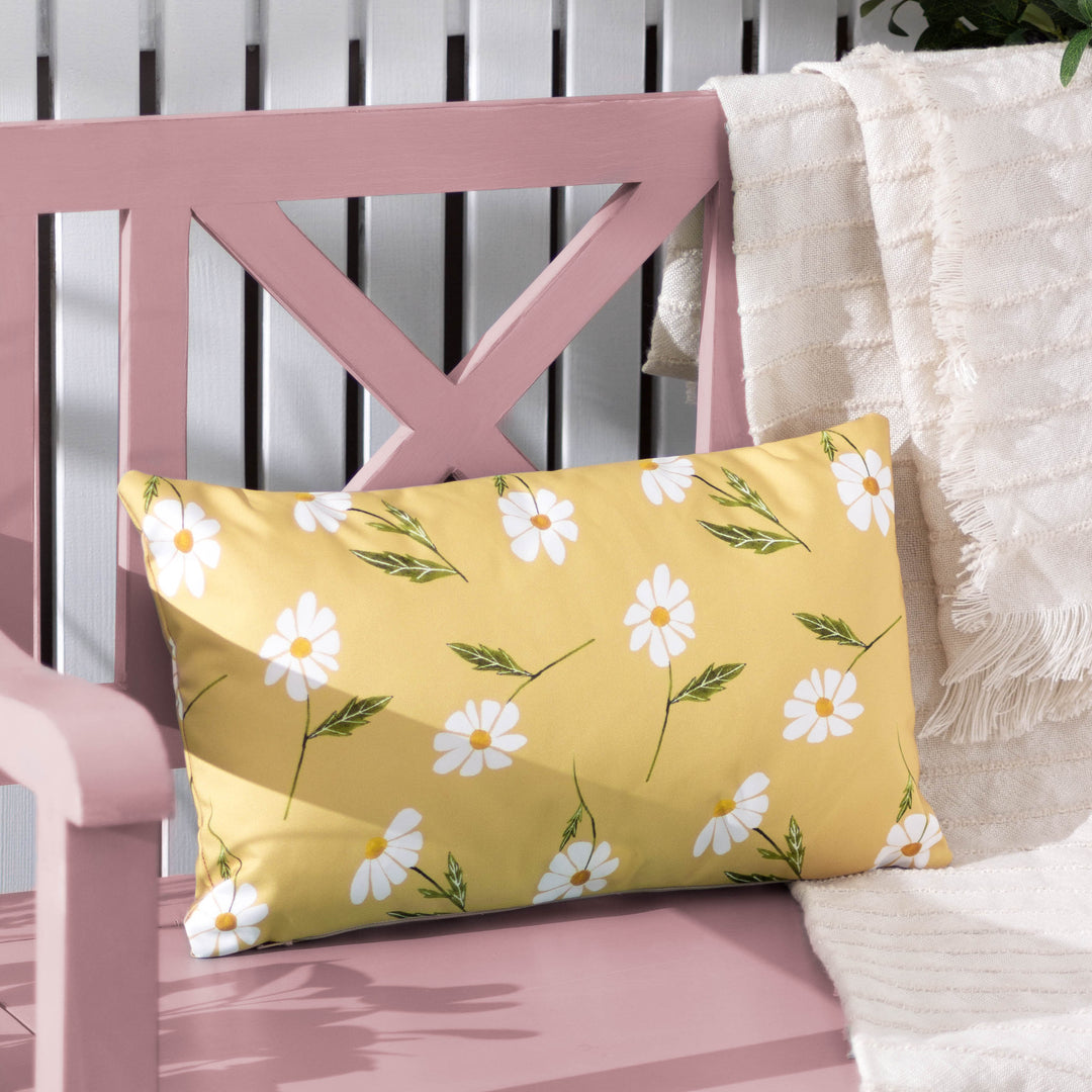 Daisies 30x50 Outdoor Cushion Case Yellow