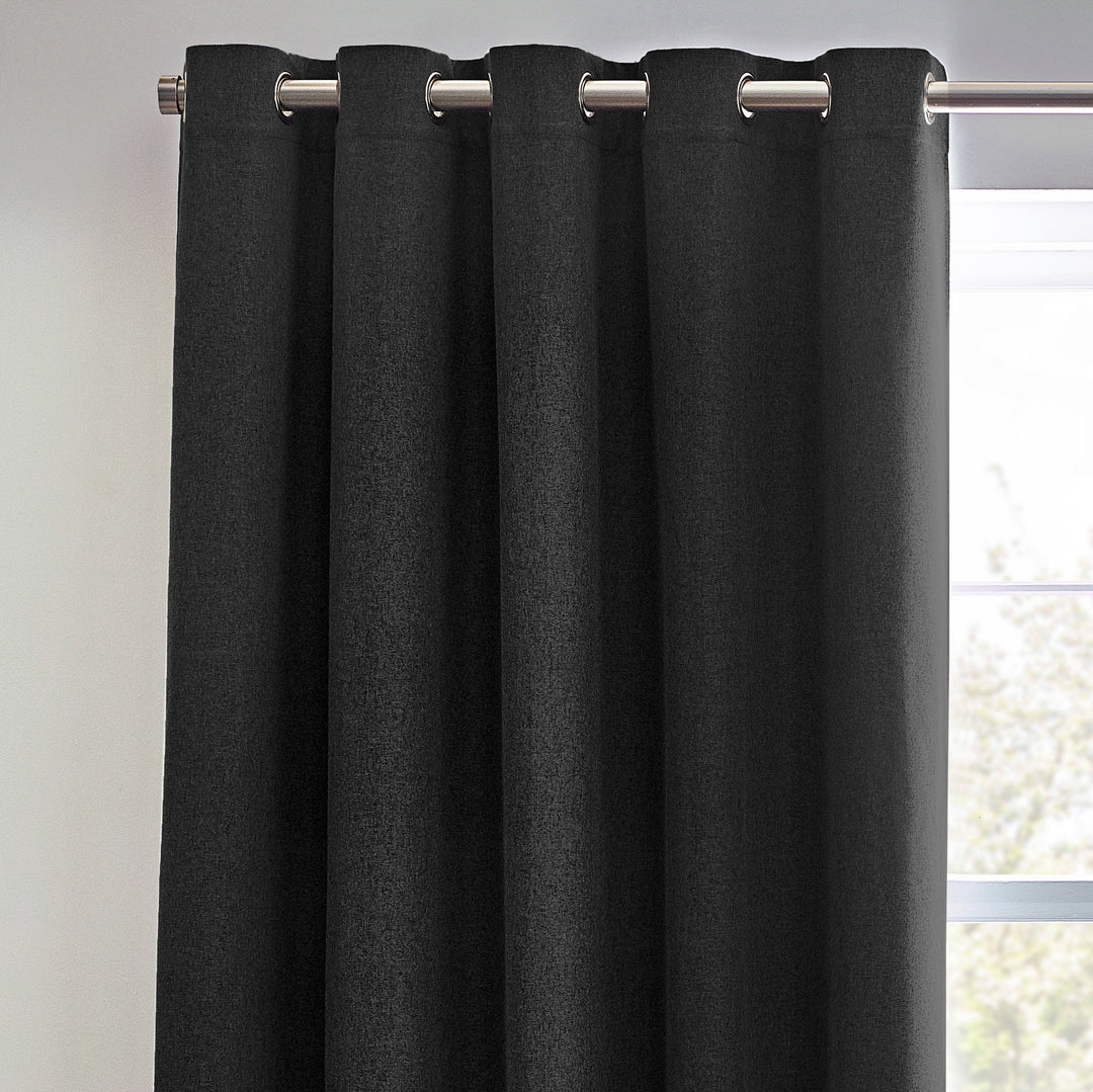 DAWN 229X137 EYELET CURTAIN BLACK