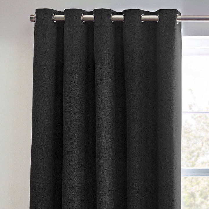DAWN 229X137 EYELET CURTAIN BLACK