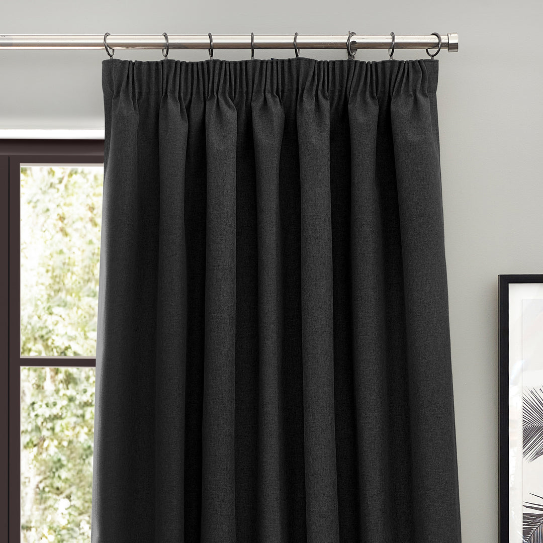 DAWN 117X137 PENCIL PLEAT CURTAIN BLACK