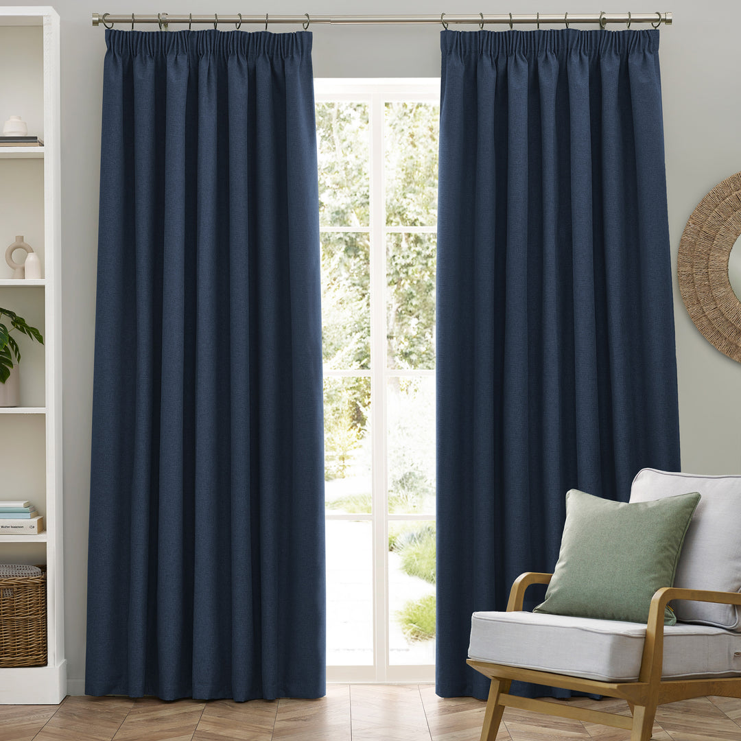 DAWN 117X137 PENCIL PLEAT CURTAIN MIDNIGHT