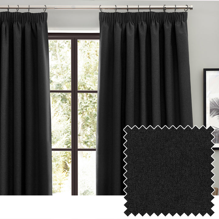 DAWN 117X183 PENCIL PLEAT CURTAIN BLACK