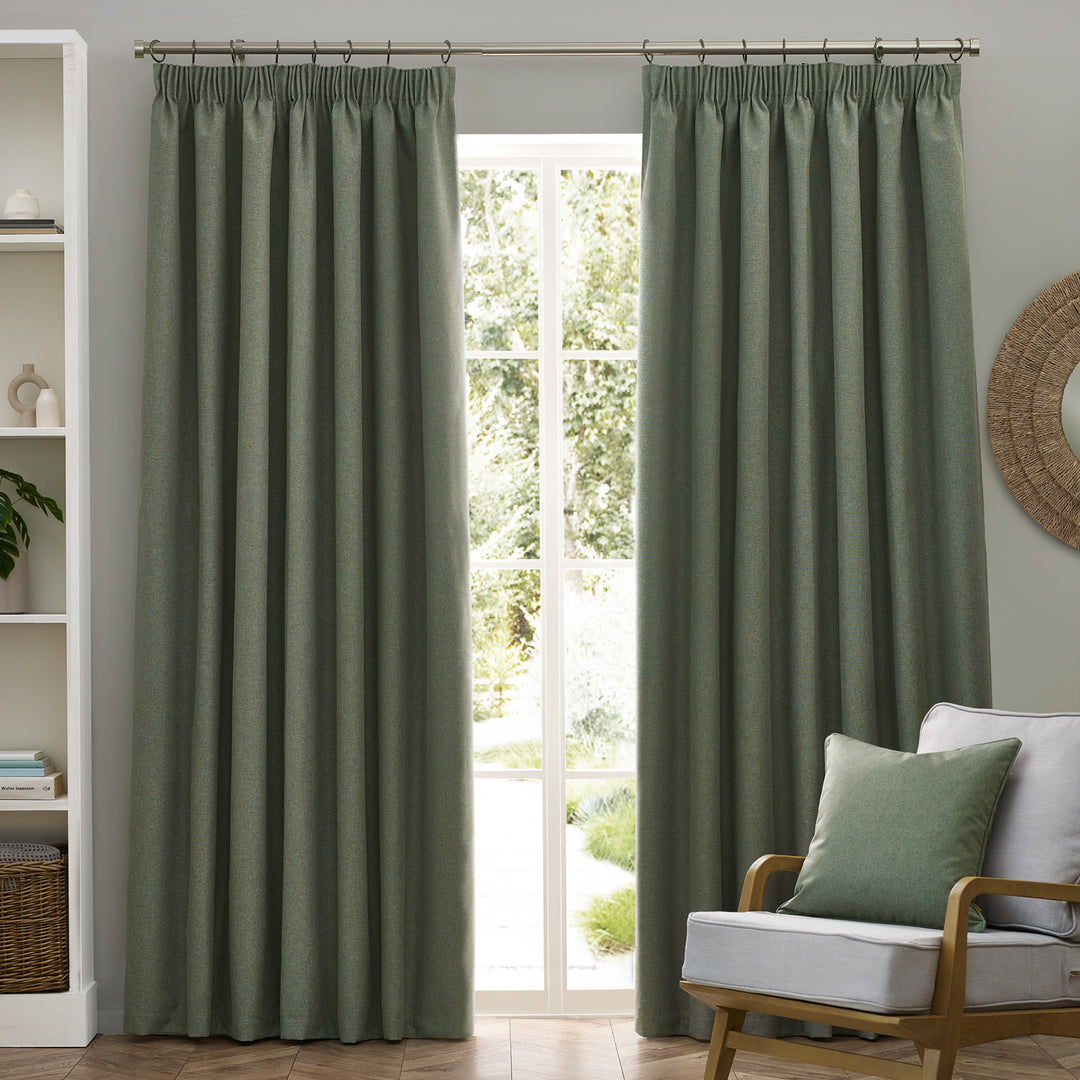 DAWN 117X183 PENCIL PLEAT CURTAIN EUCALYPTUS