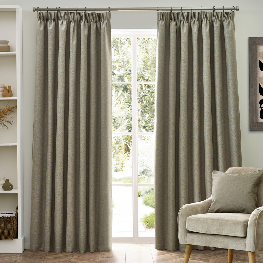 DAWN 117X183 PENCIL PLEAT CURTAIN NATURAL
