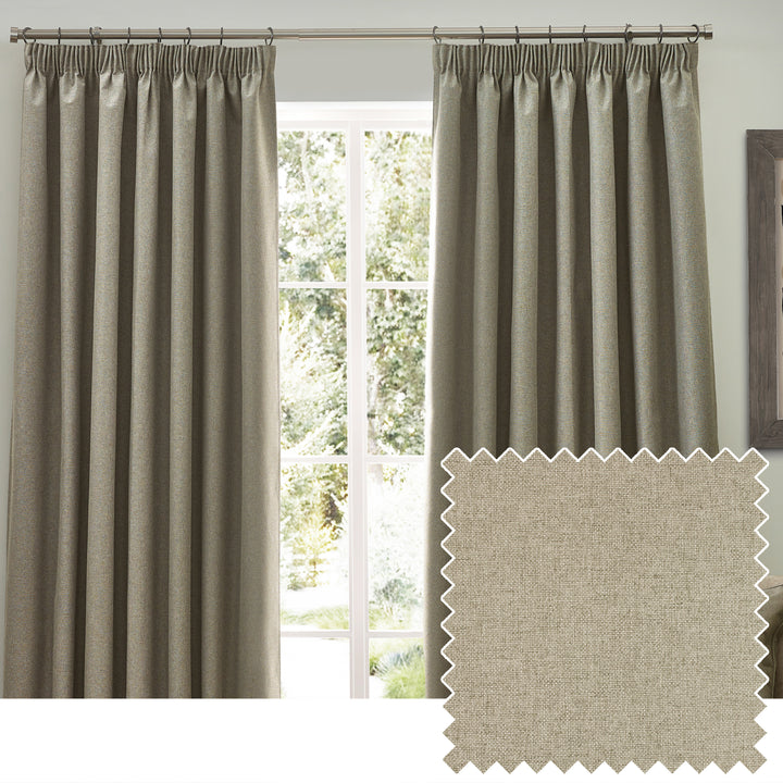 Dawn 168x229 Pencil Pleat Curtain Natural