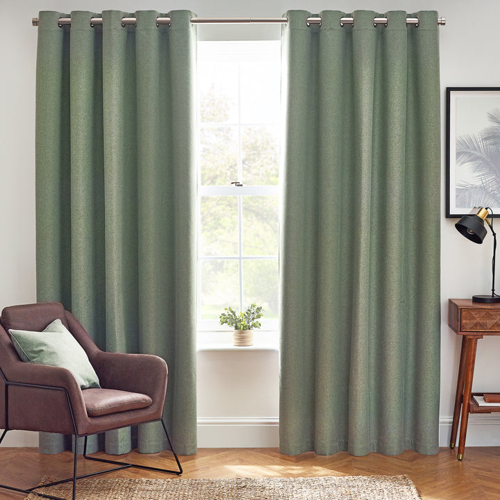 DAWN 168X137 EYELET CURTAIN EUCALYPTUS