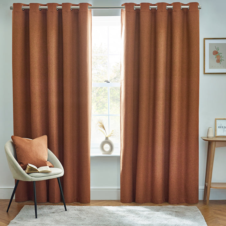 DAWN 117X137 EYELET CURTAIN BRICK