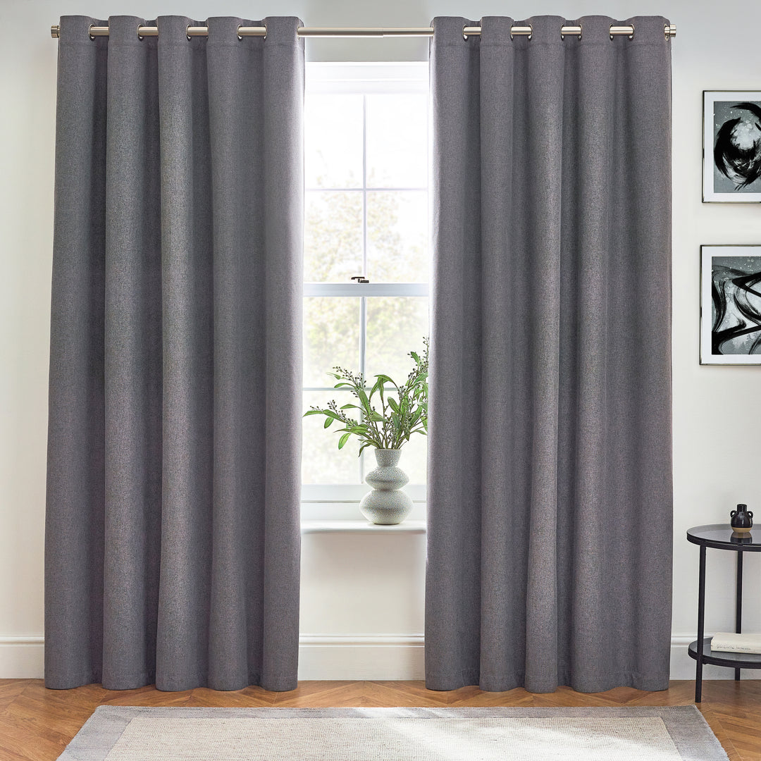 DAWN 117X137 EYELET CURTAIN CHARCOAL