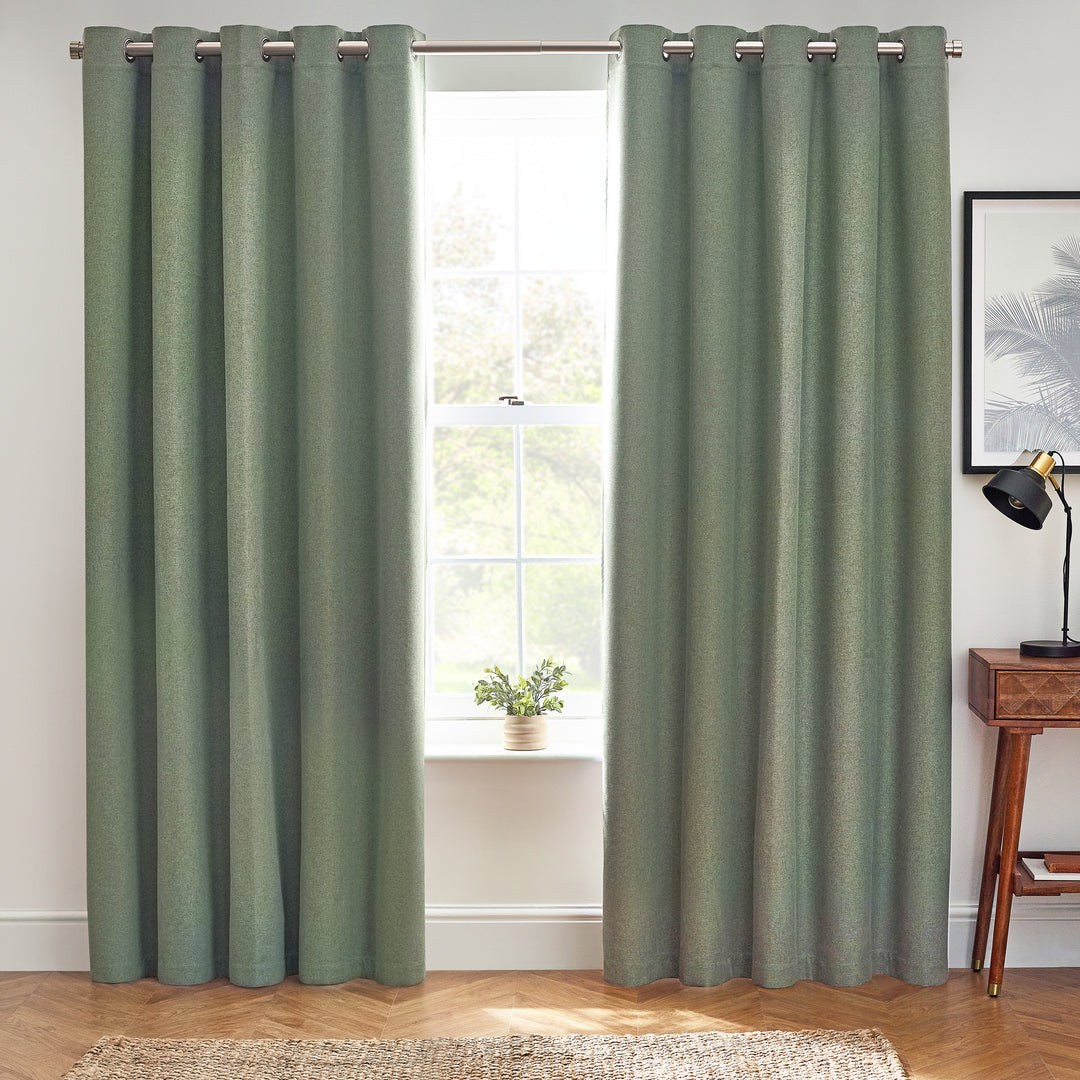 DAWN 117X137 EYELET CURTAIN EUCALYPTUS