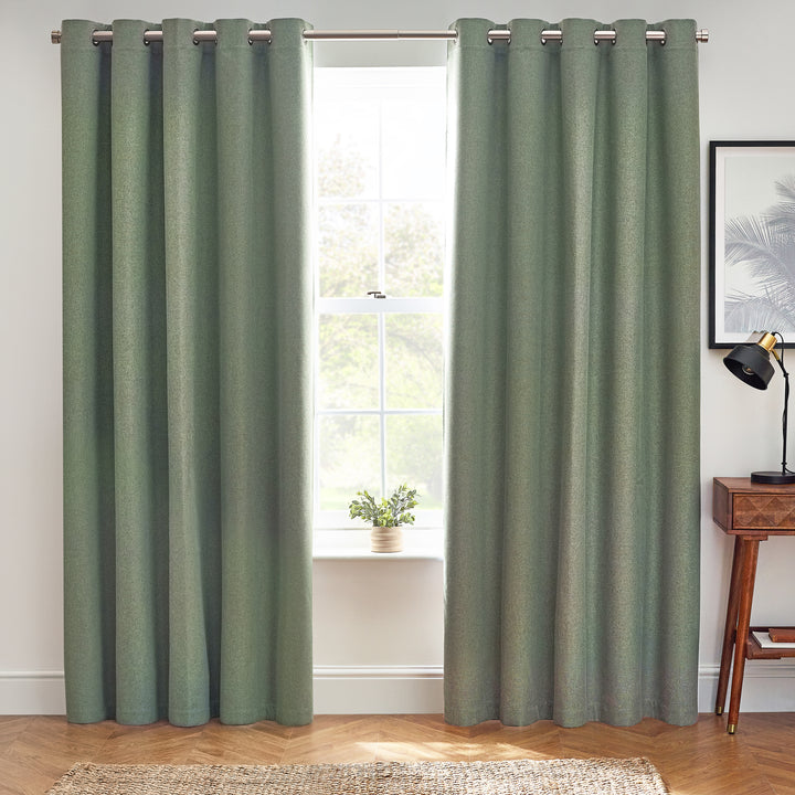 DAWN 117X137 EYELET CURTAIN EUCALYPTUS