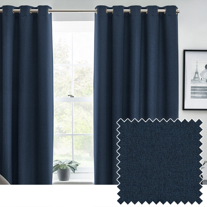 DAWN 117X137 EYELET CURTAIN MIDNIGHT