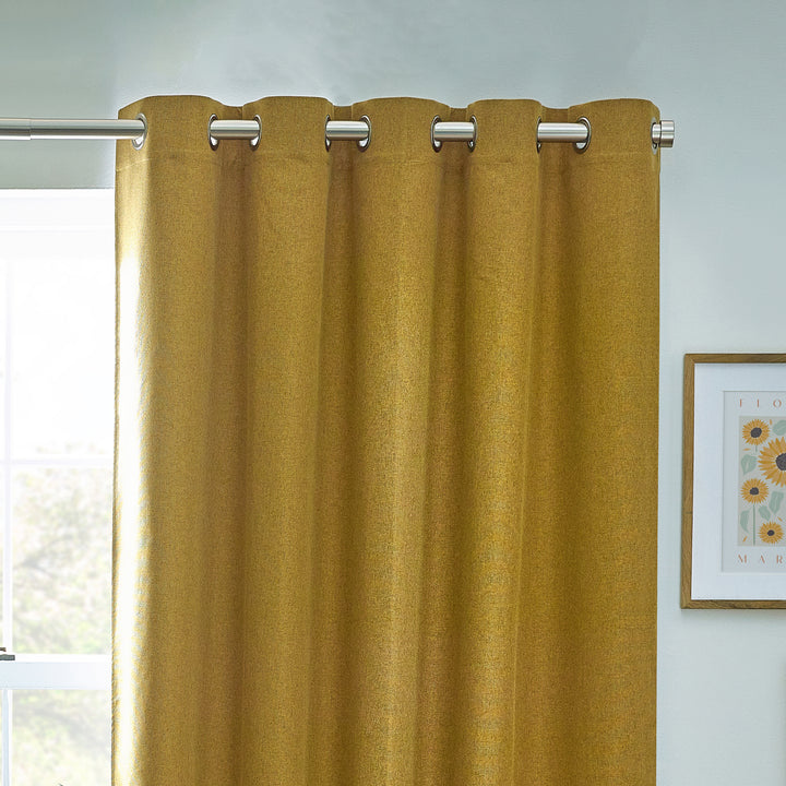 DAWN 117X137 EYELET CURTAIN MUSTARD