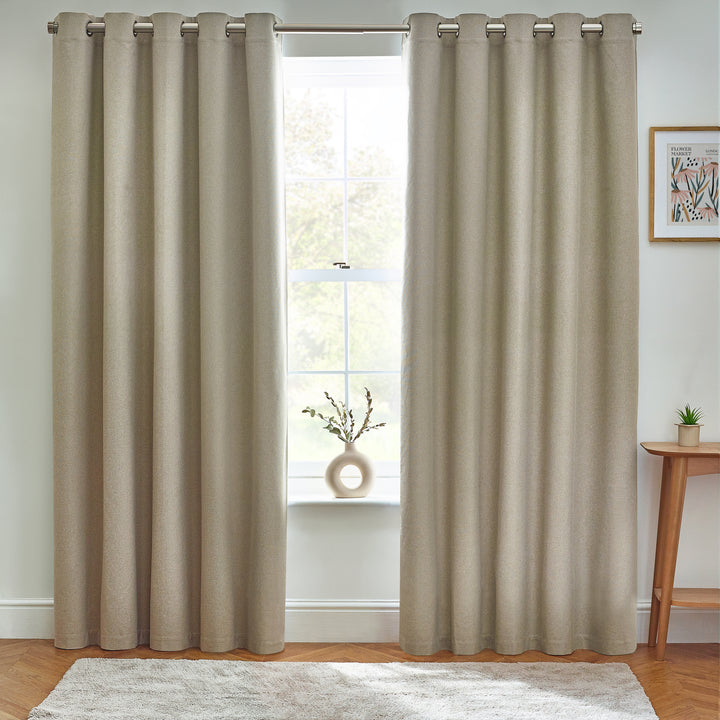 DAWN 117X137 EYELET CURTAIN NATURAL