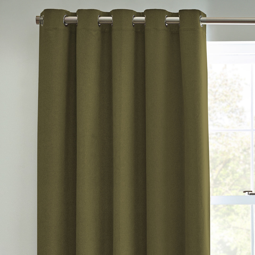 DAWN 117X137 EYELET CURTAIN OLIVE