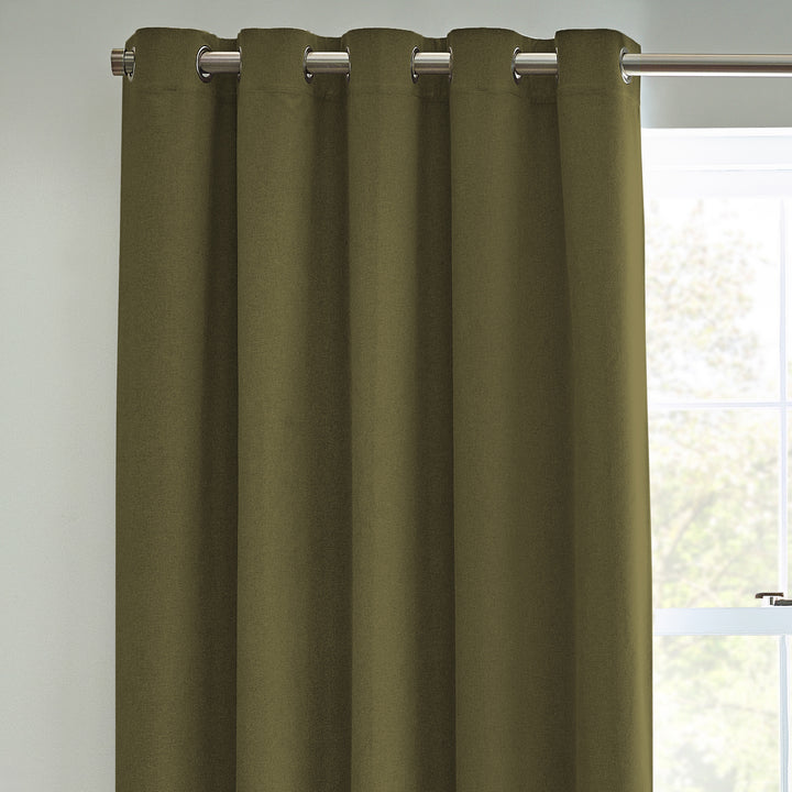 DAWN 117X137 EYELET CURTAIN OLIVE