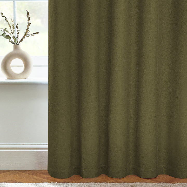 DAWN 117X137 EYELET CURTAIN OLIVE