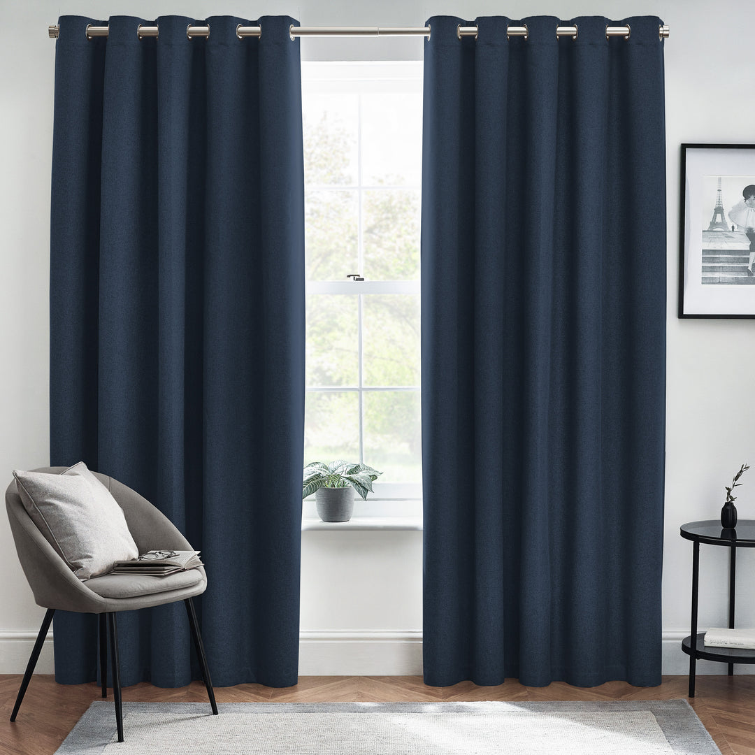 DAWN 117X183 EYELET CURTAIN MIDNIGHT