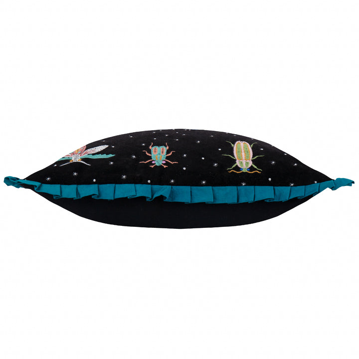 DARKLING BEETLES 50X50 CUSHION CASE TEAL/BLACK