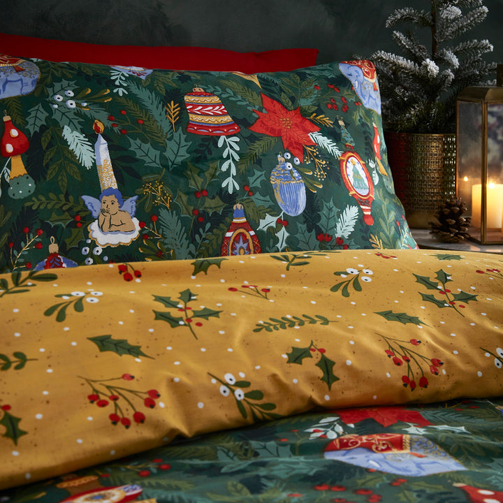 Deck The Halls Single Duvet Set Pine Green - image 3