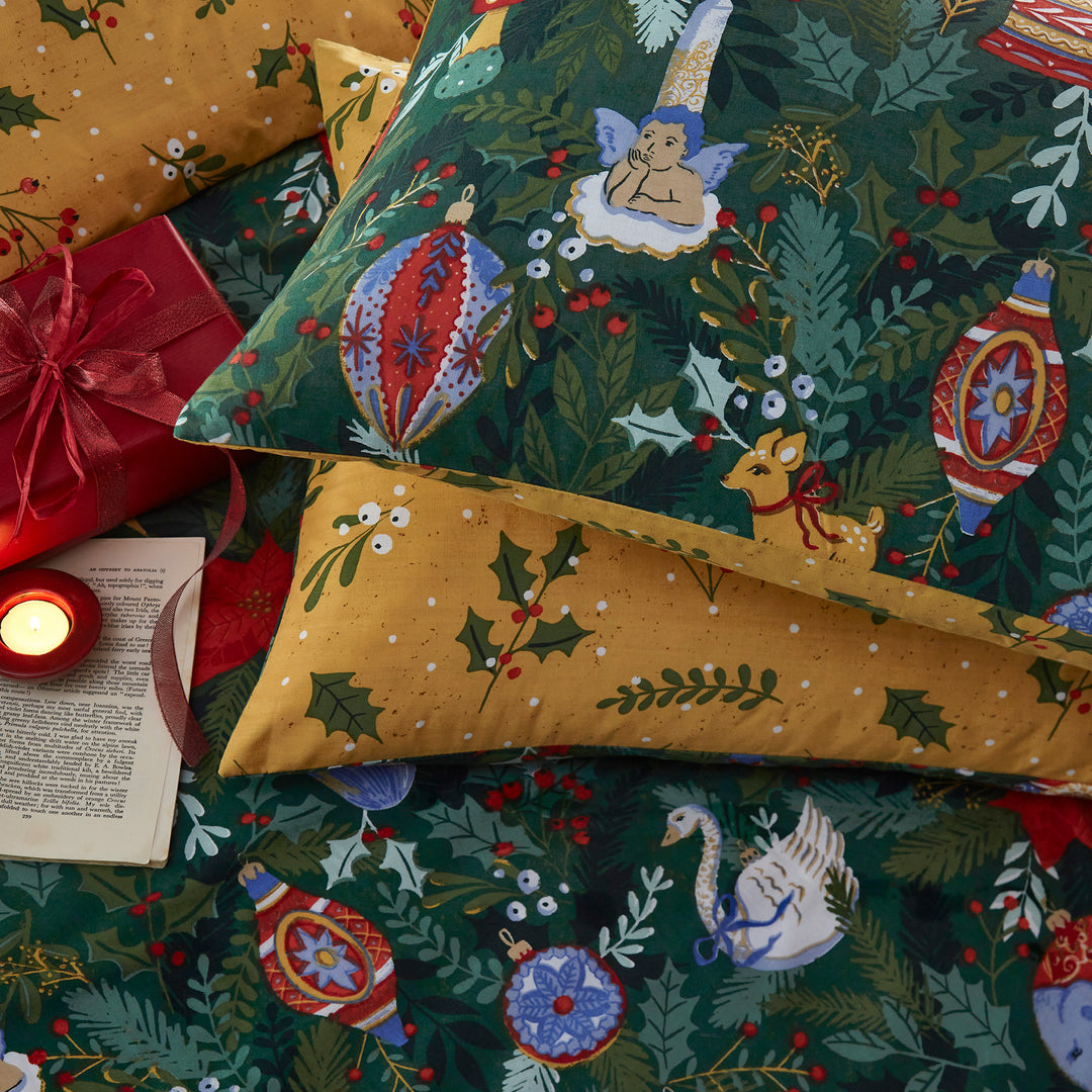Deck The Halls Single Duvet Set Pine Green - image 4