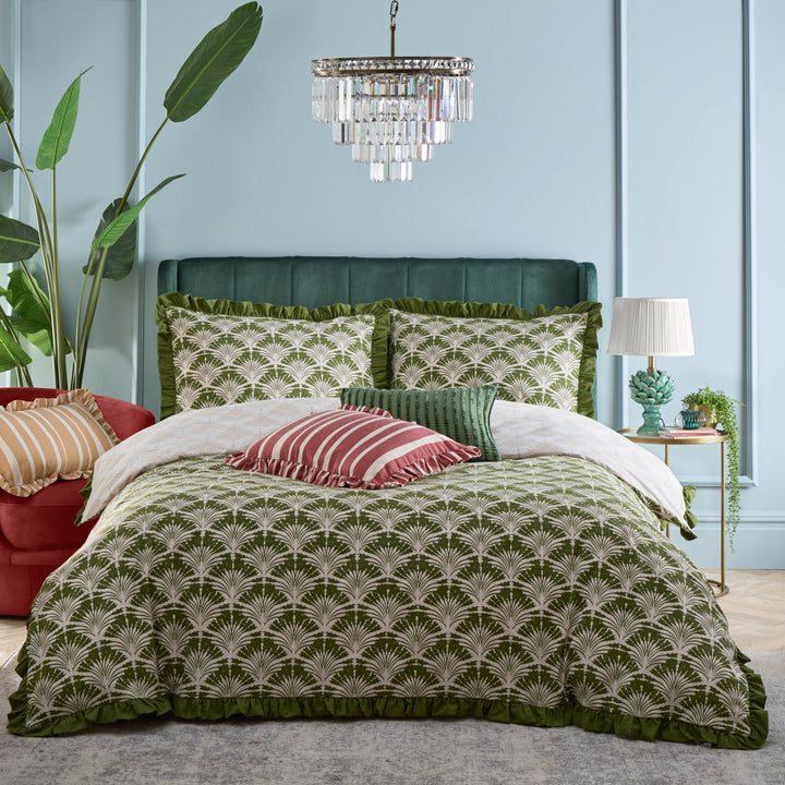 Deco Palm Single Duvet Set Moss