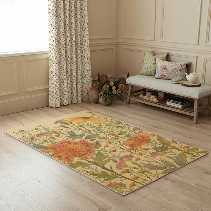 DELAMERE LINEN 150X220 RUG ORANGE