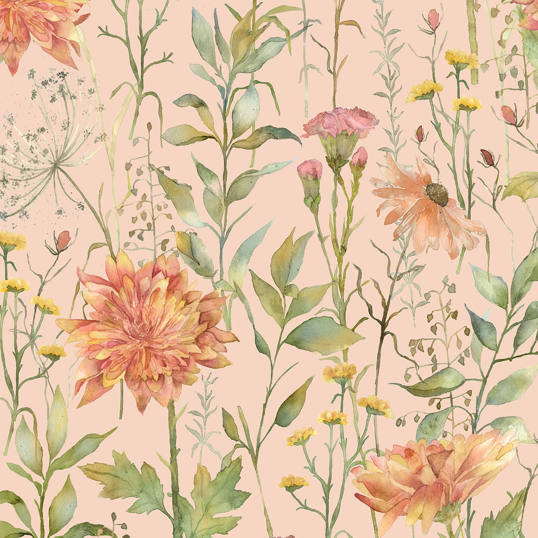 Delamere Wallpaper Apricot Sample - image 3