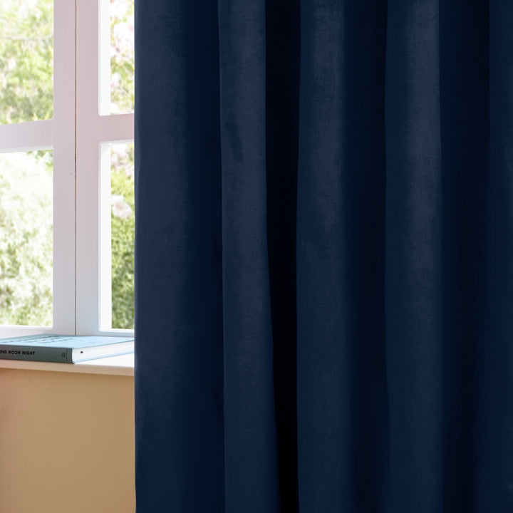 Deluxe Velvet Blackout 117x183 Pencil Pleat Curtains Royal - image 4