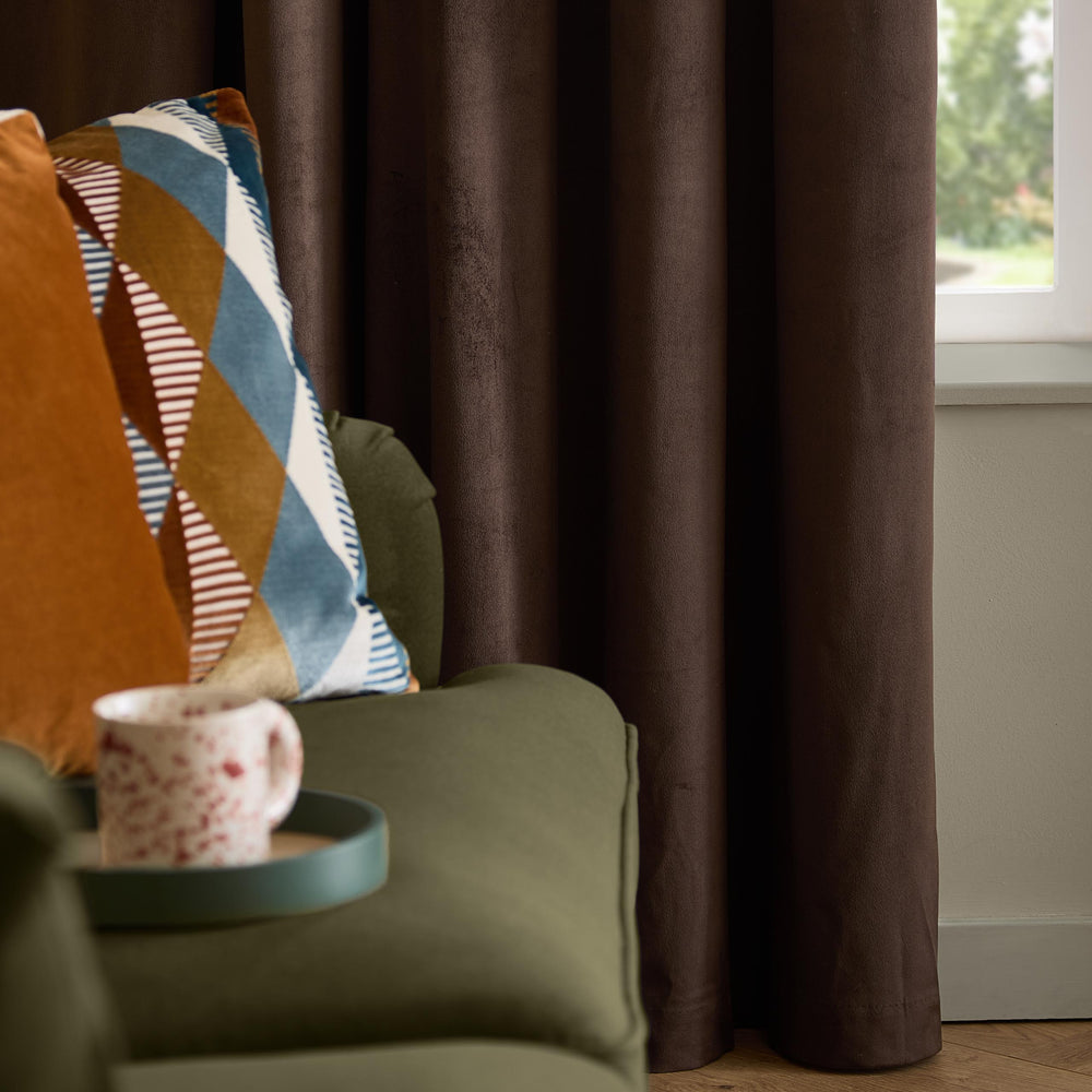The Ultimate Velvet Blackout 168x229 Pencil Pleat Curtains Chocolate - image 2