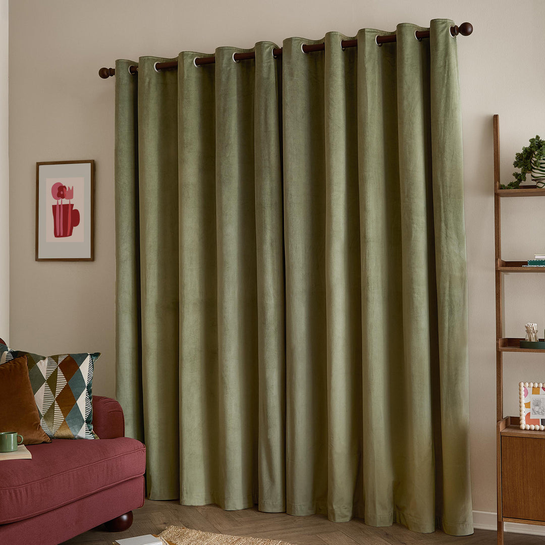 The Ultimate Velvet Blackout 229x229 Eyelet Curtains Green - image 5