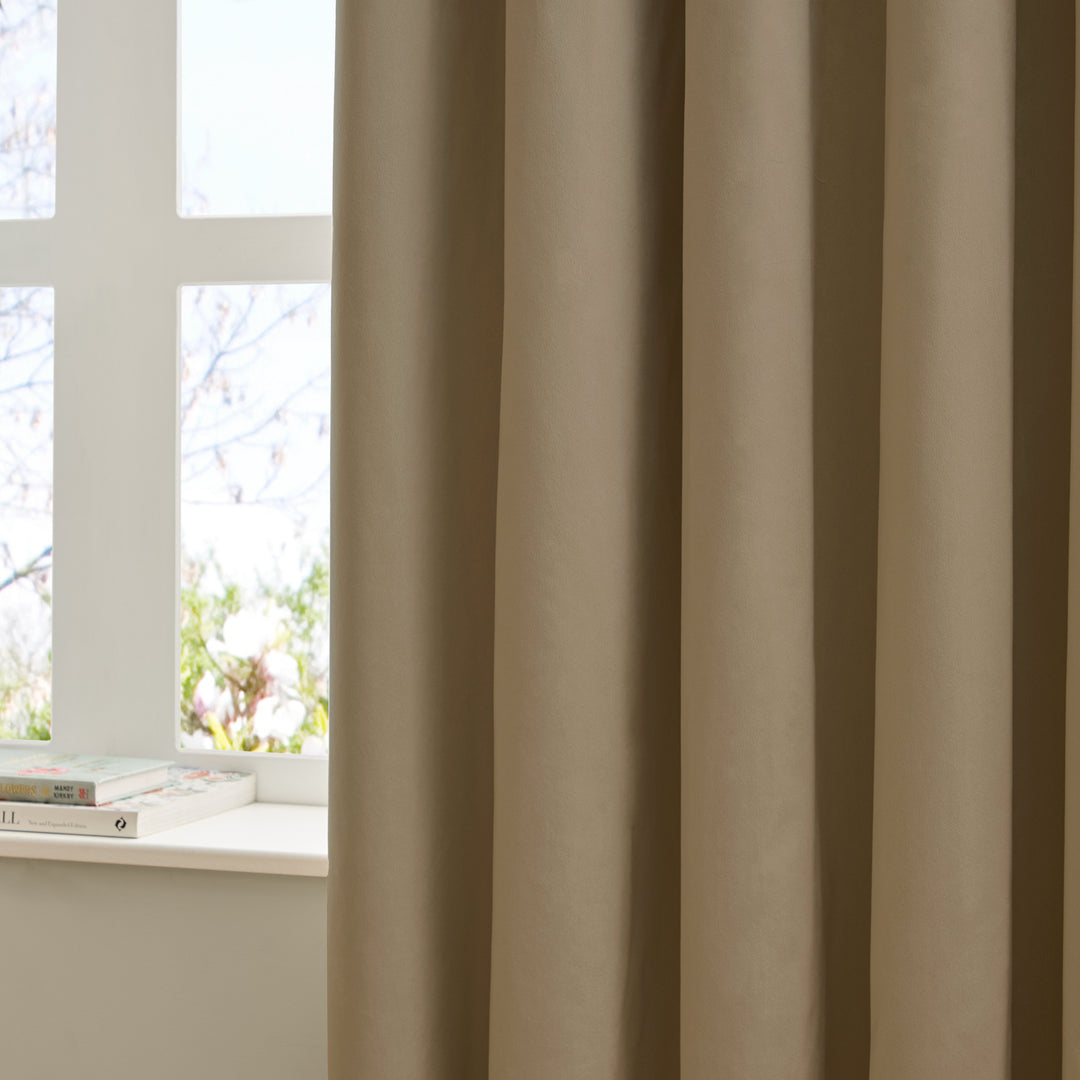 Deluxe Velvet Blackout 229x229 Eyelet Curtains Mocha - image 4
