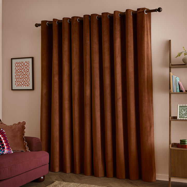 The Ultimate Velvet Blackout 117x137 Eyelet Curtains Mink - image 5