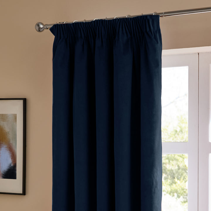 Deluxe Velvet 117x137 Pencil Pleat Curtains Royal - image 4