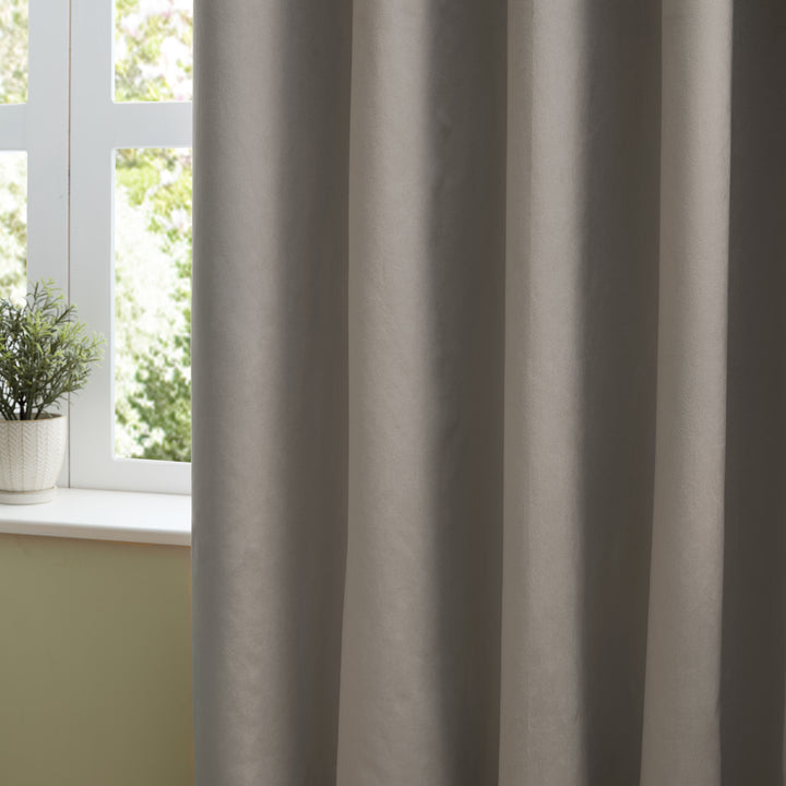 Deluxe Velvet 229x137 Pencil Pleat Curtains Silver - image 3