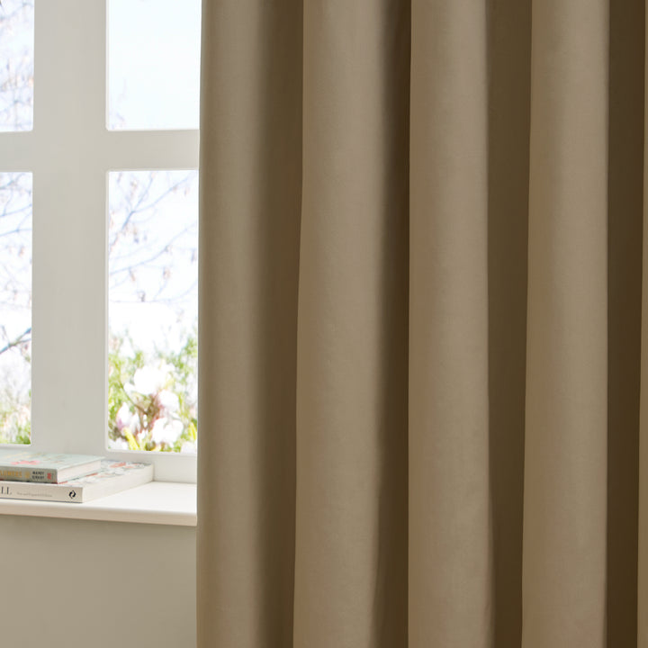 Deluxe Velvet 229x183 Pencil Pleat Curtains Mocha - image 3