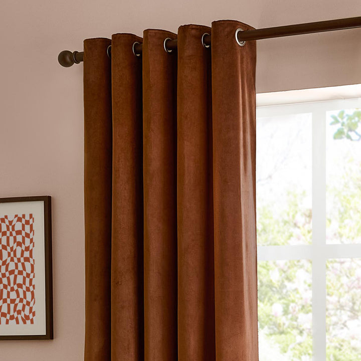 The Ultimate Velvet 168x229 Eyelet Curtains Mink - image 3