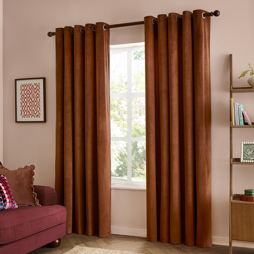 The Ultimate Velvet 229x183 Eyelet Curtains Mink - image 4