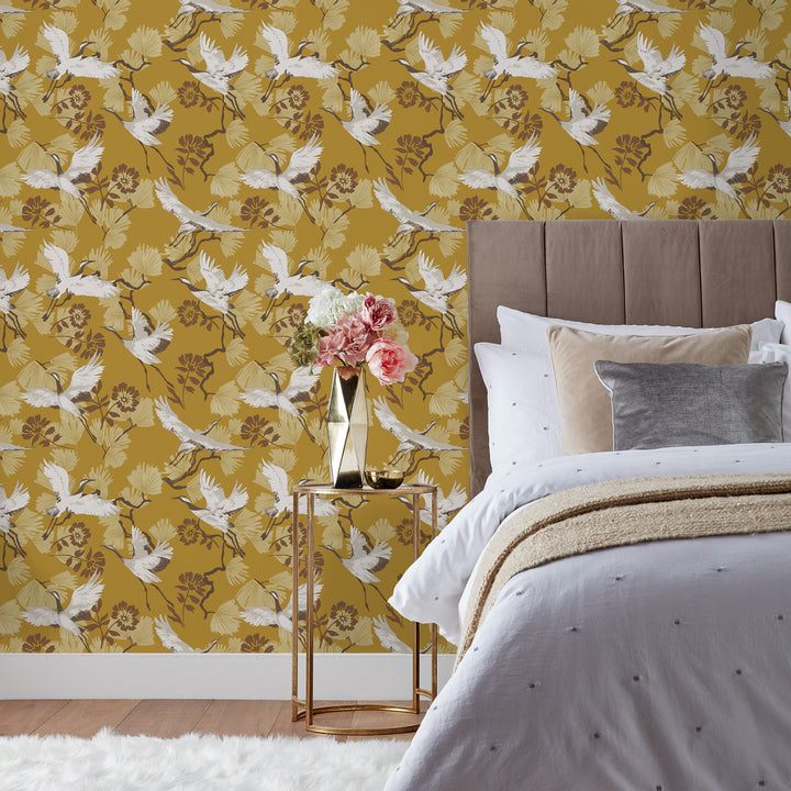 DEMOISELLE WALLPAPER MUSTARD