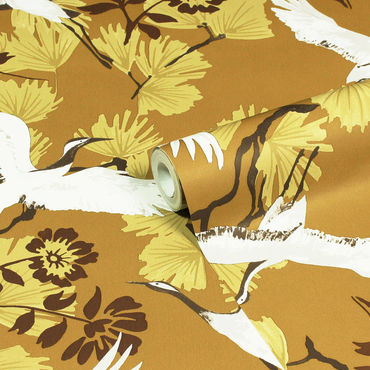 DEMOISELLE WALLPAPER MUSTARD