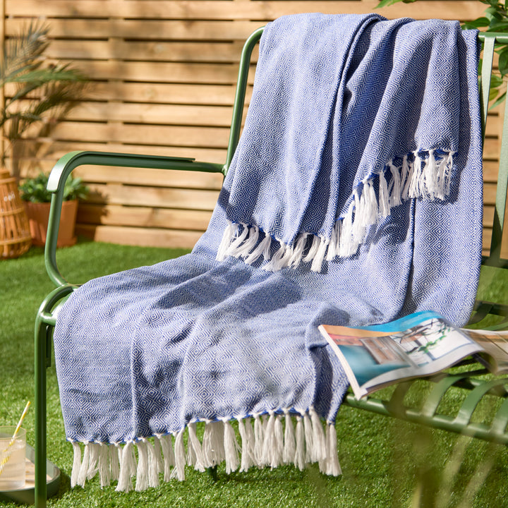Dessa 130x180 Outdoor Throw Cobalt