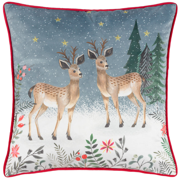 DITSY FESTIVE REINDEER 45X45 CUSHION CASE MULTI