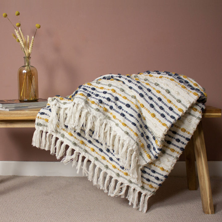 Dhadit 130x150 Throw Ochre - image 4