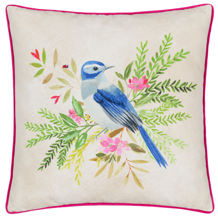 DAISY HILL BLUEBIRD 45X45 CUSHION CASE MULTI/PINK