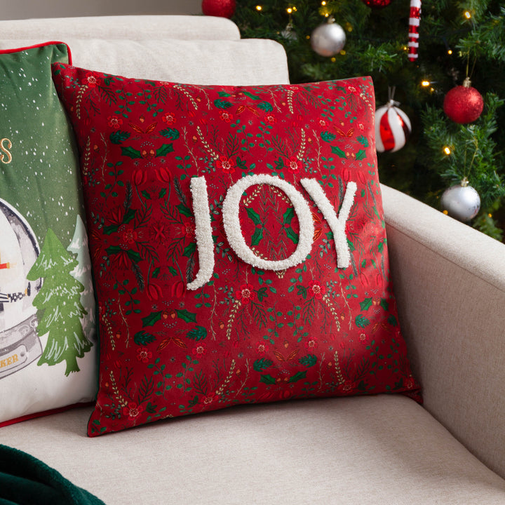 DITSY JOY 45X45 CUSHION CASE RED