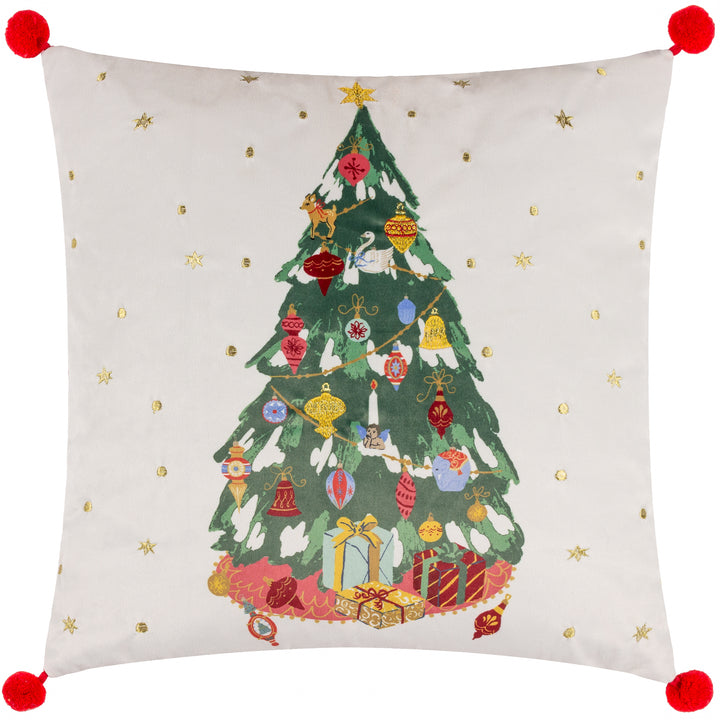DECK THE HALLS TREE 43X43 CUSHION CASE MULTI