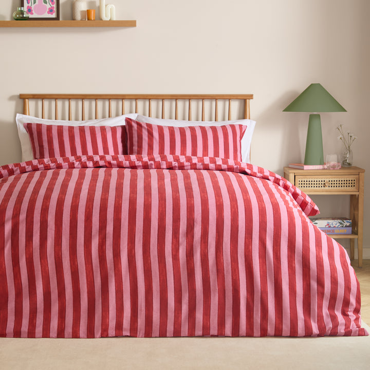 Dualtone King Duvet Set Pink Red