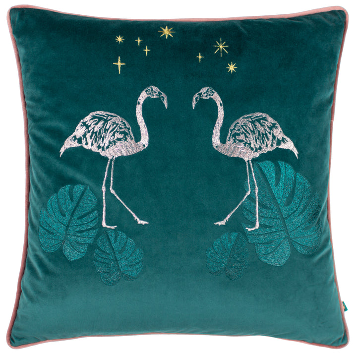 DUSK FLAMINGO 50X50 CUSHION CASE TEAL