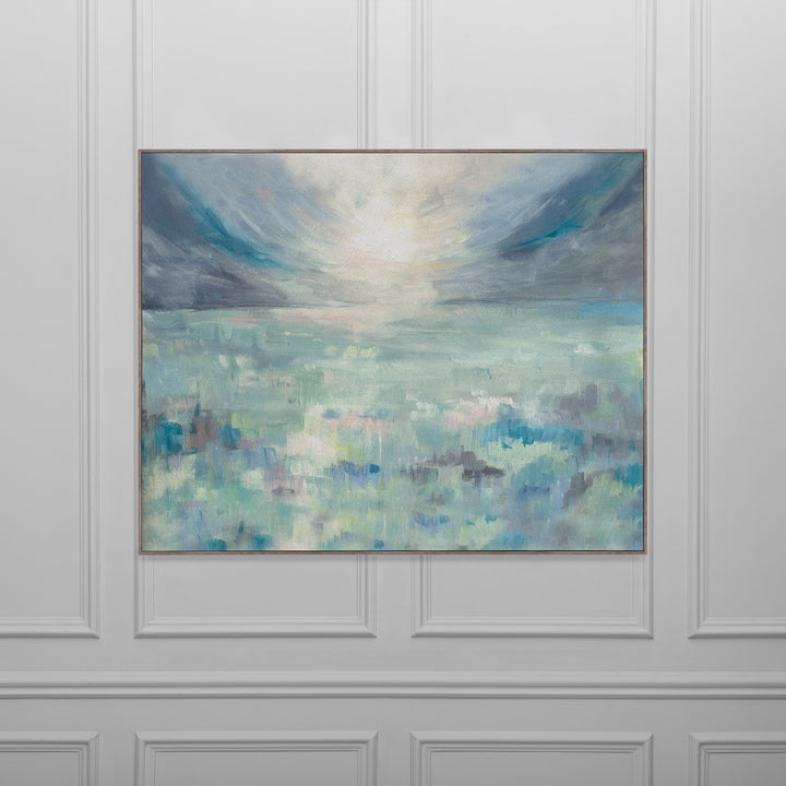 FRAMED CANVAS STONE DUSKY ISLES 143X114